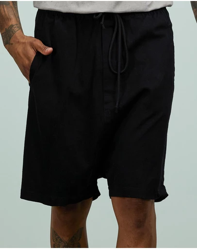 Surrounded By Ghosts - The Garnet Denim Low Crotch Drawstring Shorts