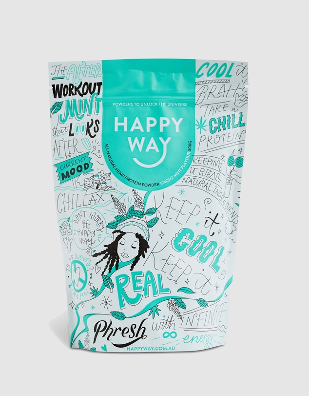 Happy Way - Cacao Mint Hemp Vegan Protein Powder