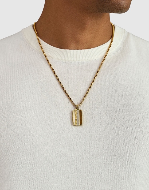 Nialaya Jewellery - Trinity Pendant Necklace in Gold