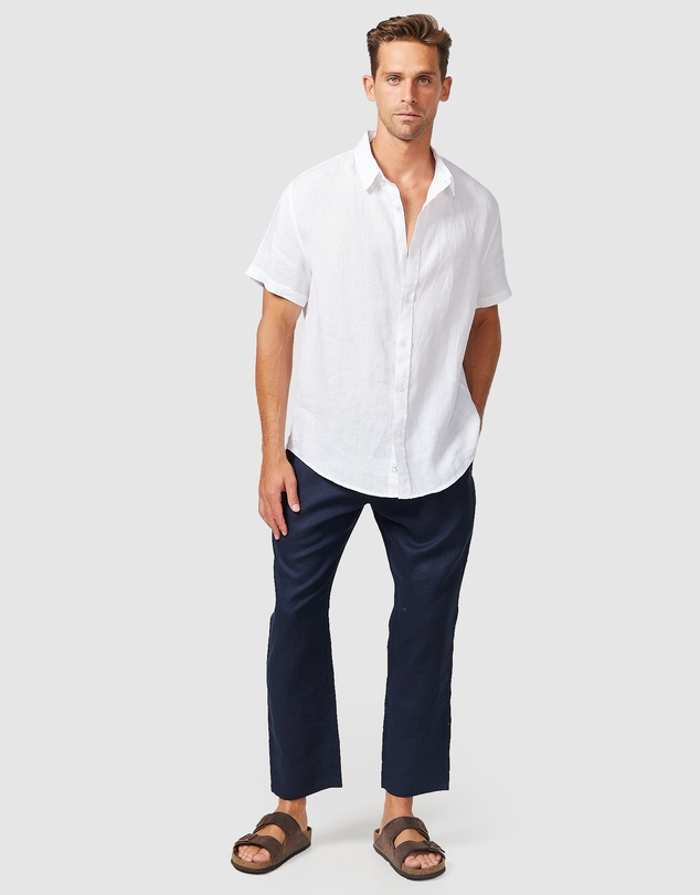 Vacay Swimwear - S/S White Linen Shirt