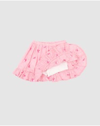 Fox & Finch - Summer Vacay Embroidered Skirt With Inbuilt Shorts - Kids