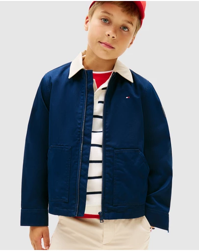 Tommy Hilfiger - Boys Essential Contrast Collar Zip-Thru Jacket - Teens