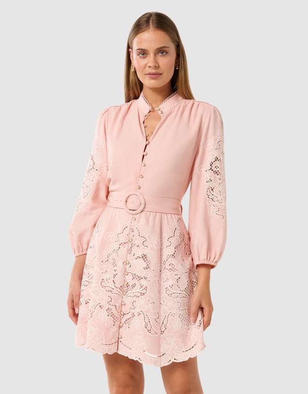 Rhi Embroidered Mini Dress by Forever New Online | THE ICONIC | Australia
