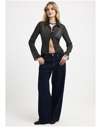Alice In The Eve - Jade Sheer Polka Dot Long Sleeves Shirt