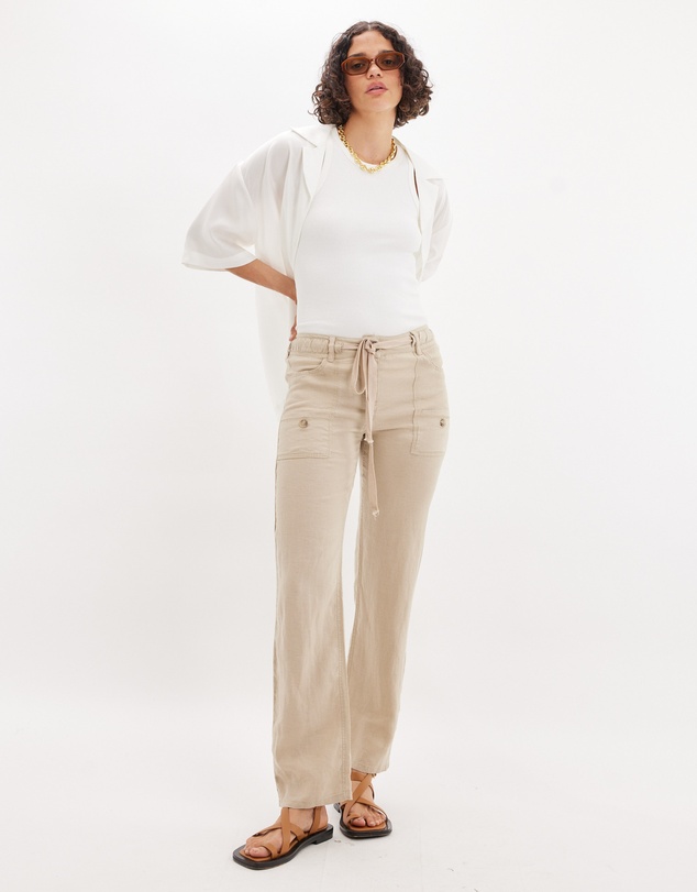 Amelius - Erin Linen Tie Cargo Pant