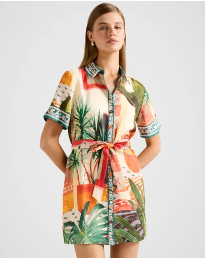 Forever New - Sabine Printed Shirt Mini Dress