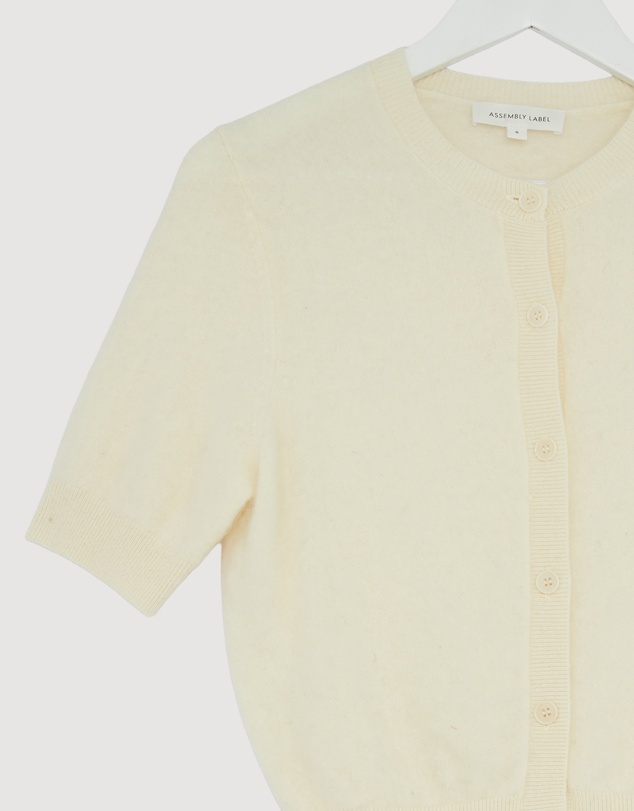 Revibe - Repaired Assembly Label Carina Wool Short Sleeve Cardigan - AU 8