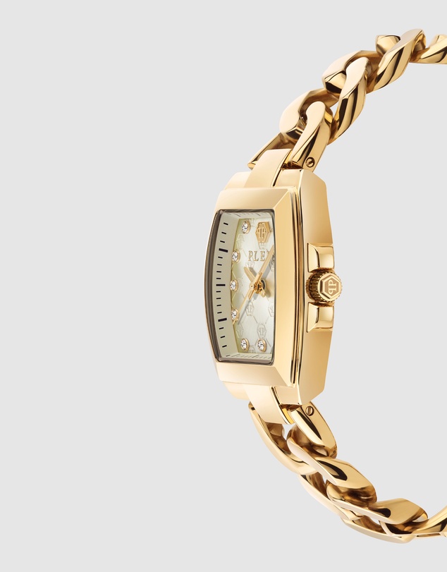 Philipp Plein - Philipp Plein Supreme 30mm Gold-Tone Dial Recycled Gold-Tone Stainless Steel Chain Strap Watch