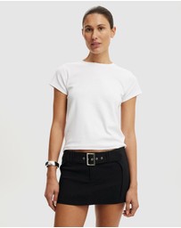 Cotton On - Stretch Belted Micro Mini Skirt