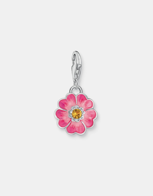 THOMAS SABO - THOMAS SABO Pink Flower Silver Charm