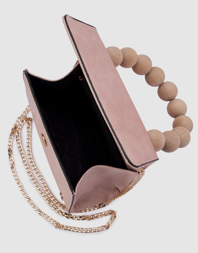 Olga Berg - Caylee Wood Bead Handle Bag