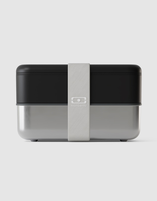 Monbento - Monbento Mb Sense Original The Two-Tier Metal Food Container Sense Original - Black Oynx