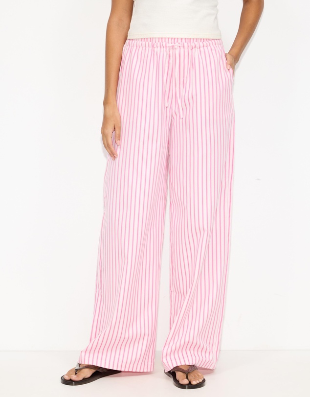 Dazie - Nina Stripe Double Waist Band Pants