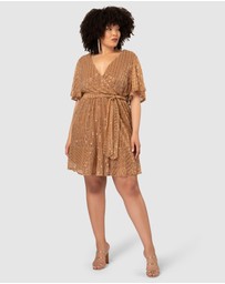 Pink Dusk by Curve Project - Glow Frill Hem Mini Dress