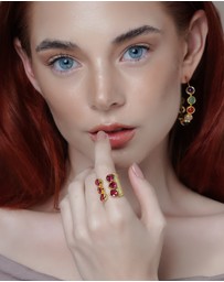 Meshca - Trio Ruby Bridge Ring