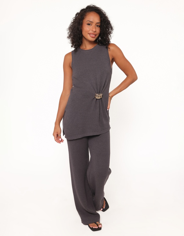 Petal & Pup - Leticia Knitted Pant Set - Grey