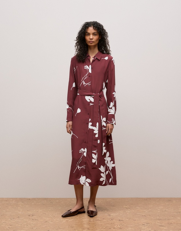 Trenery - Wren Floral Shirt Dress in Auburn