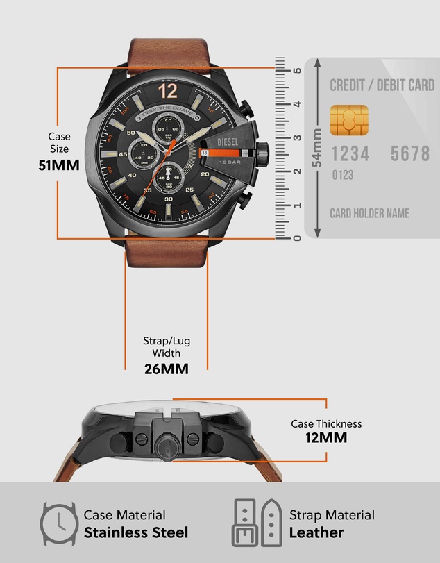 Diesel - Mega Chief Brown Chronograph Watch DZ4343