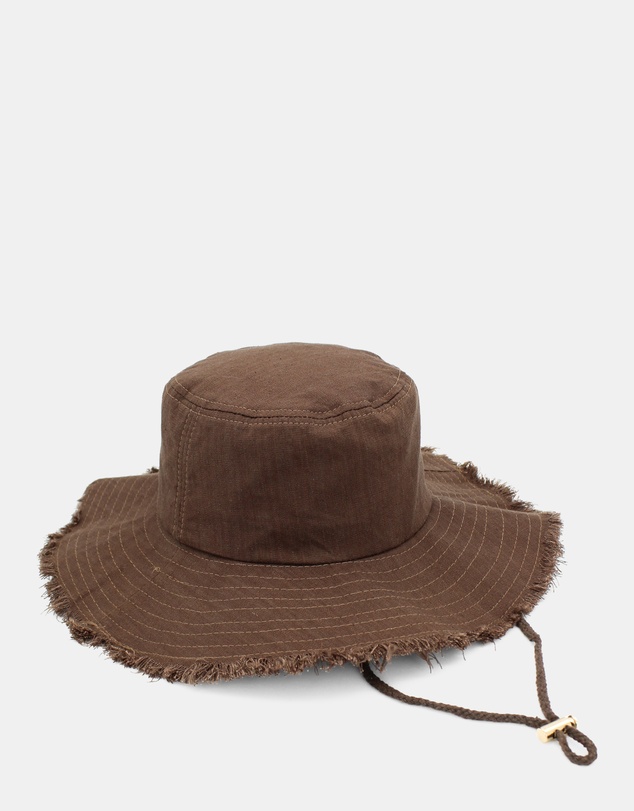 Morgan & Taylor - Cleo Linen-Blend Bucket Hat in Chocolate Brown