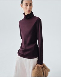 M.N.G - High Collar Satin Blouse