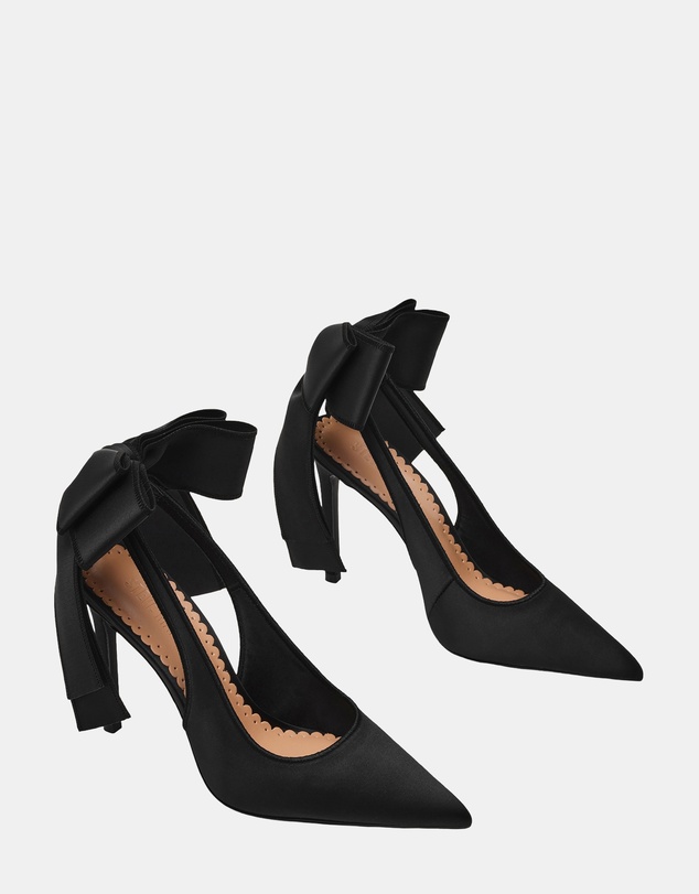 Steve Madden - Teacup Black Satin Heels