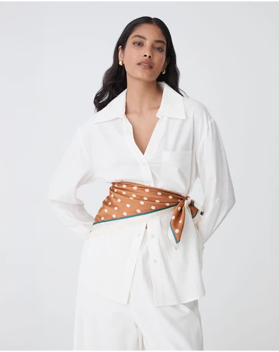 Forcast - Jazie Tencel Linen Tab Shirt