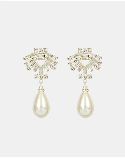 Kitte - Forever Pearl Earrings - Silver