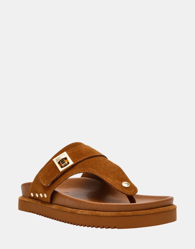 Steve Madden - Thona Chestnut Suede Sandals