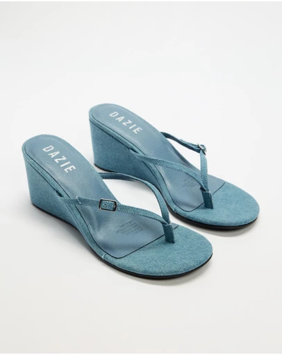 Dazie - Clara Thong Wedge Heels