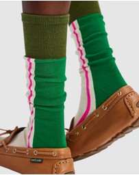 High Heel Jungle - Minty Tall Sock OS Green Combo