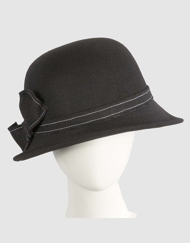 Max Alexander - Winter Felt Black Cloche Hat