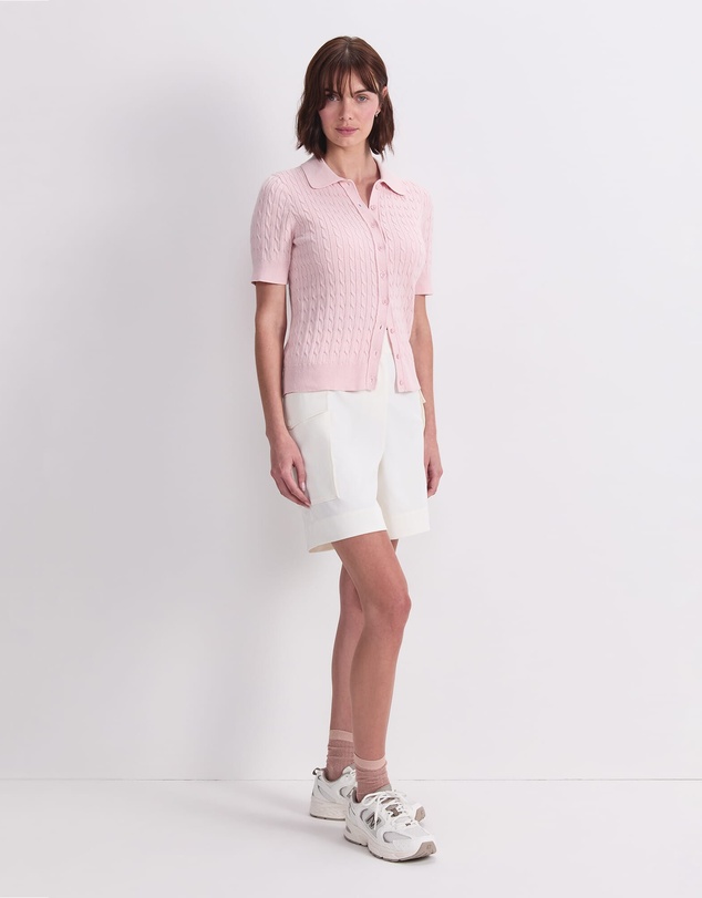 Sportscraft - Cotton Cable Short Sleeve Knit Top
