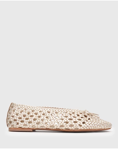 Betts - Georgia Leather Woven Ballet Flats