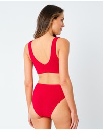 UNE PIECE - High-Waisted Crinkle Cut Bikini Bottom