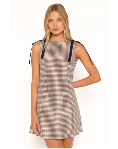 Petal & Pup - Lyric Mini Dress - Brown Check