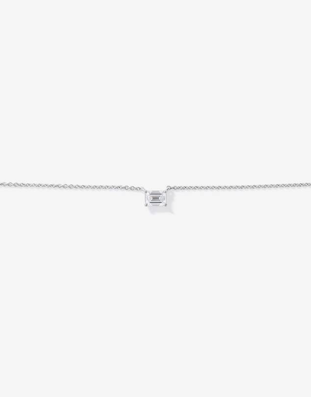 Michael Hill - 0.50TW Lab Diamond Solitaire Emerald Cut Necklace in Silver