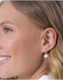 Elli Jewelry - Earrings Ear Hanger Classic with shell core pearl in 925 sterling silver