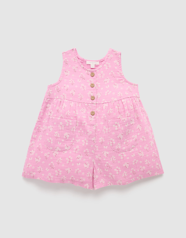 Purebaby - Floral Jumpsuit-Kids-Babies