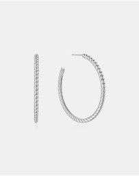 Ania Haie - Ania Haie Silver Twisted Oversized Hoop Earrings