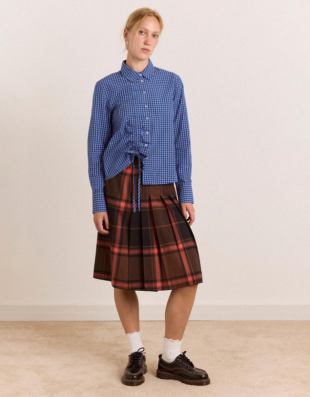 Damson Madder - Talia Ruched Check Shirt