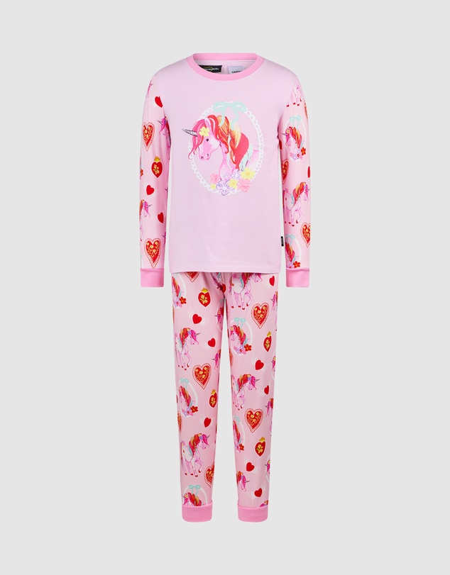 Rock Your Kid - Unicorn Hearts Long Sleeve Belle Sleep Set