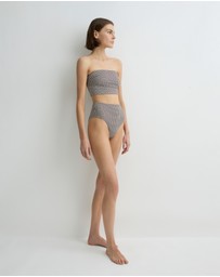 BONDI BORN - Stella Bikini Top - Mocha Dot (Embodee™)