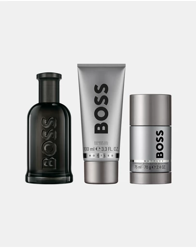 BOSS - Boss Bottled Parfum, Shower Gel, And Deodorant Stick For Men Trio Gift Set