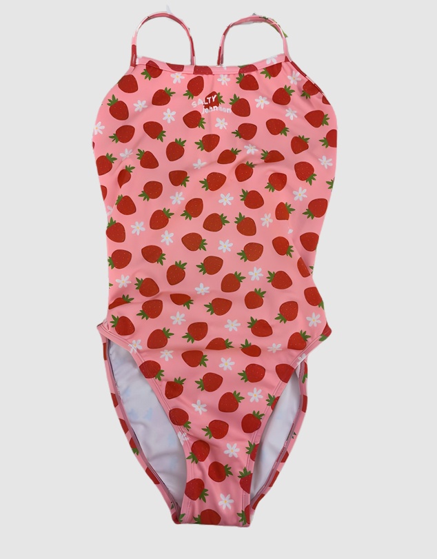 Salty Johnson - Strawberry Kisses Thin Strap One Piece