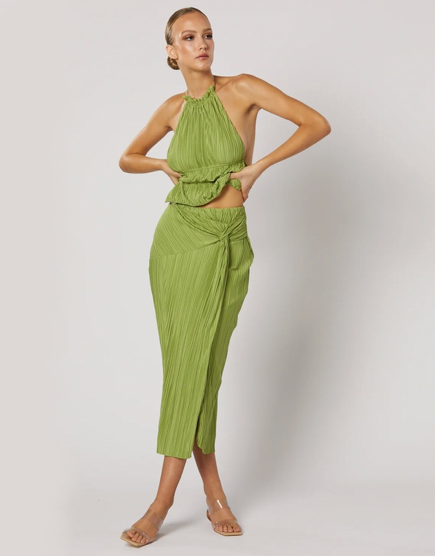 Winona - Plisse Skirt Green