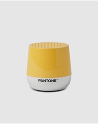 Lexon - Lexon GIFT Set PANTONE - Includes Mino+ Mini Speaker, Flip Classic Clock, Mina M Lamp, Thykho 3 Speaker - Yellow