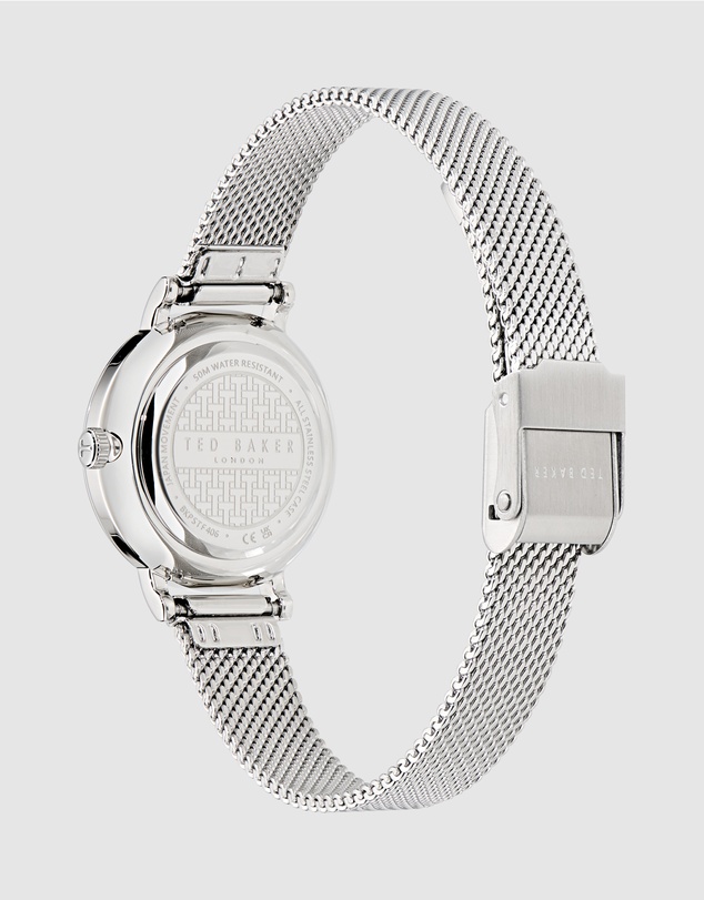 Ted Baker - Staciie 28mm Mother of Pearl Dial with Silver-Tone Mesh Strap