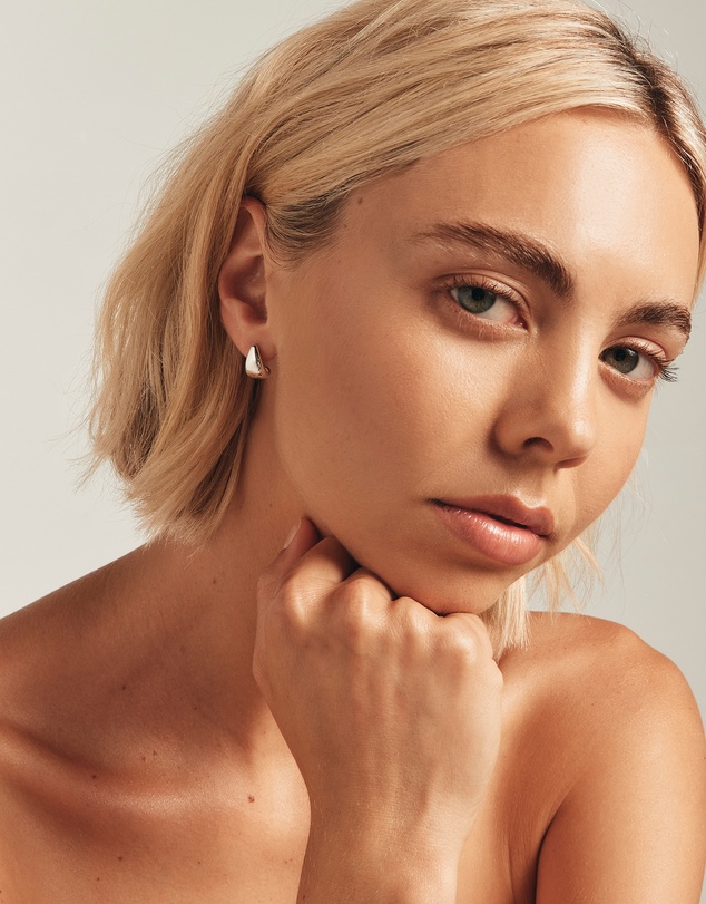 Michael Hill - Half Hoop Stud Earrings in Sterling Silver