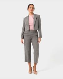 Forcast - Kai Checked Crop Blazer