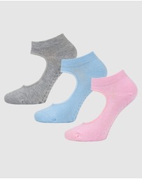 Pussyfoot - 3 Pack Bamboo Pilates Barre Yoga Grip Ankle Socks